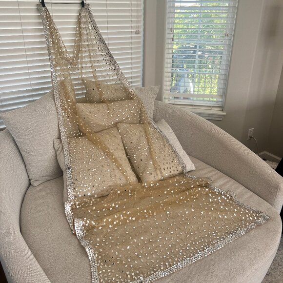 SEEMA GUJRAL Gold & Silver Embroidered Lehenga Dress Set for Bridal or Wedding - Picture 8 of 17